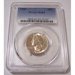 1960 Washington Quarter MS64 PCGS Toning
